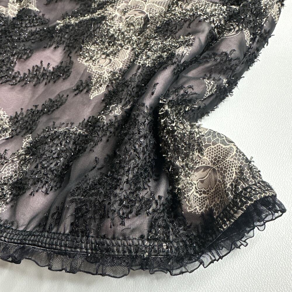 VTG Supermarket Women's Black Mesh Sheer Lace Camisole Top Cami Strappy Small - Picture 7 of 14